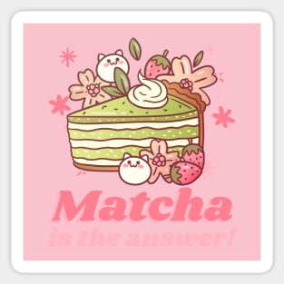 Kawaii Matcha Lover Cake Cute Sticker